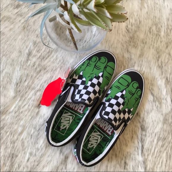 ‼️sold‼️Vans Hulk Avengers Checkered Shoes 5Y - Picture 6 of 8